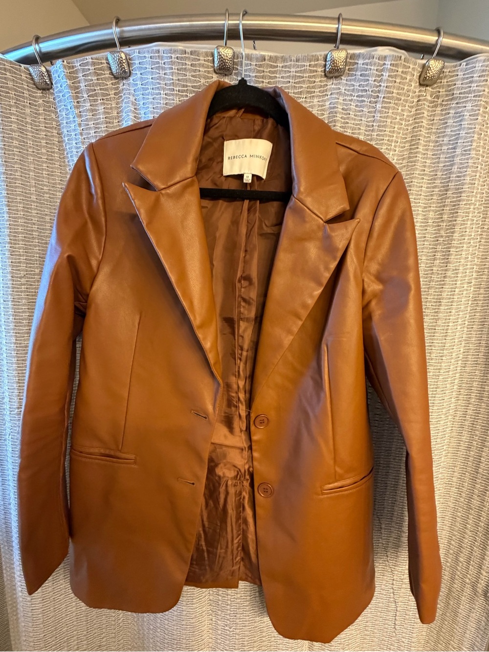 Rebecca Minkoff Congac Faux Leather Blazer -M